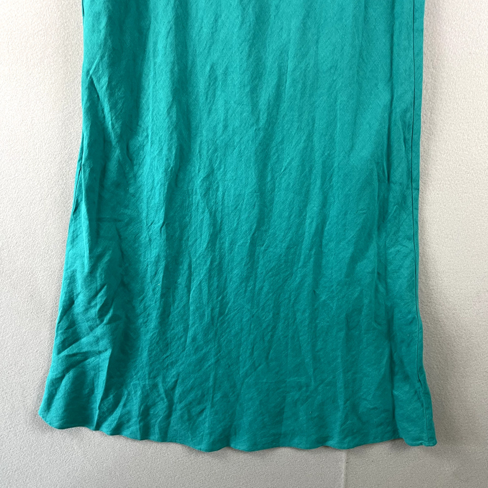 J Crew Gwyneth Linen Maxi Dress Womens 16T Green Coastal Minimal Beach NWT - Picture 4 of 16